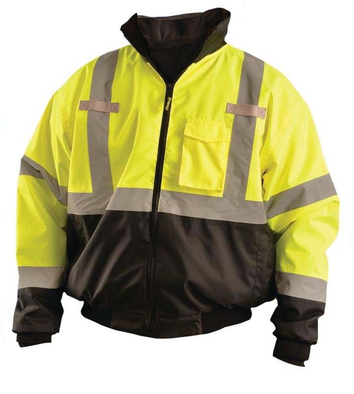 Classic Three-Way Black Bottom Bomber Jacket - Hi-Viz Apparel